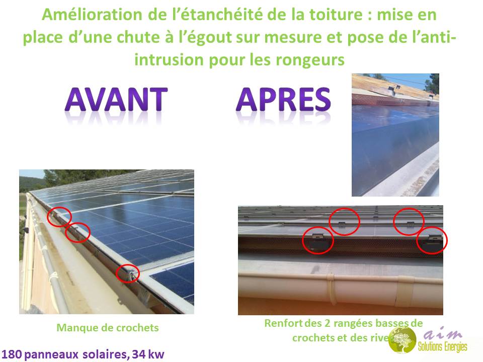 AIM SOlutions Energies : renfort de fixation des panneaux solaires